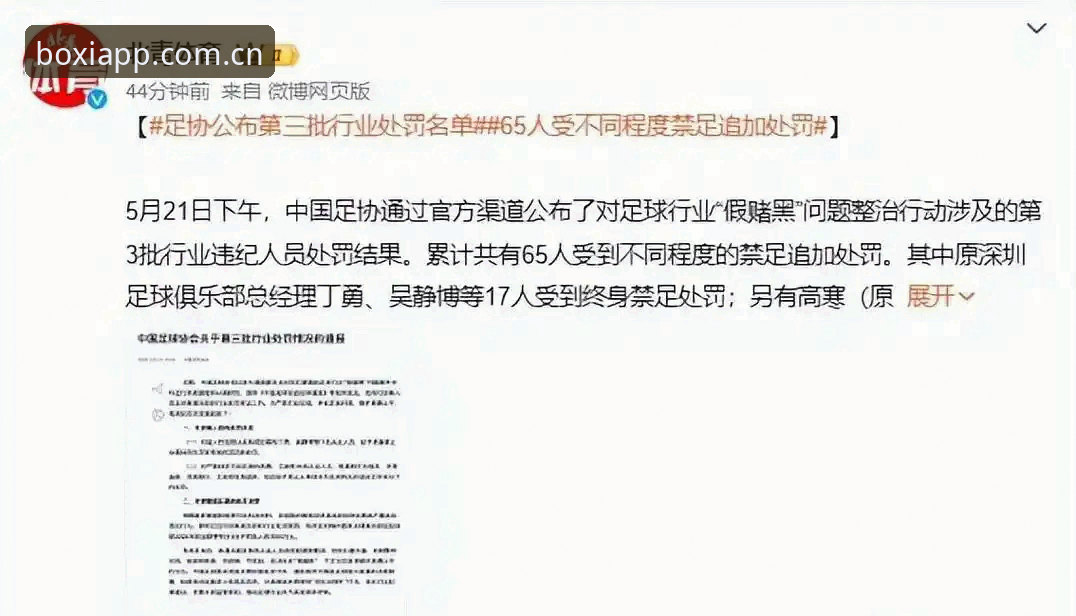 博喜体育登录教程 深度揭秘足协第三批禁足名单背后的足球乱象